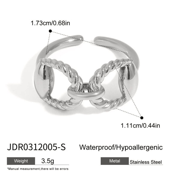 Ring Stainless Steel Double Thread Horseshoe Animal Zodiac Electroplating