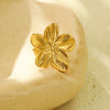 Ring Stainless Steel Flower 18K Gold Plated Electroplating French Retro Fashion Design Women's Open