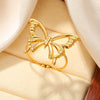 Ring Stainless Steel Geometric Bow Electroplated Design Women's Jewelry