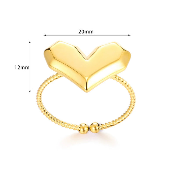 Ring Stainless Steel Geometric Bow Electroplated Design Women's Jewelry