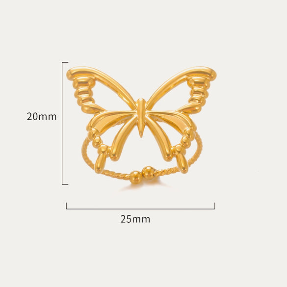 Ring Stainless Steel Geometric Bow Electroplated Design Women's Jewelry