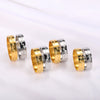Ring Stainless Steel Geometric Carved Female