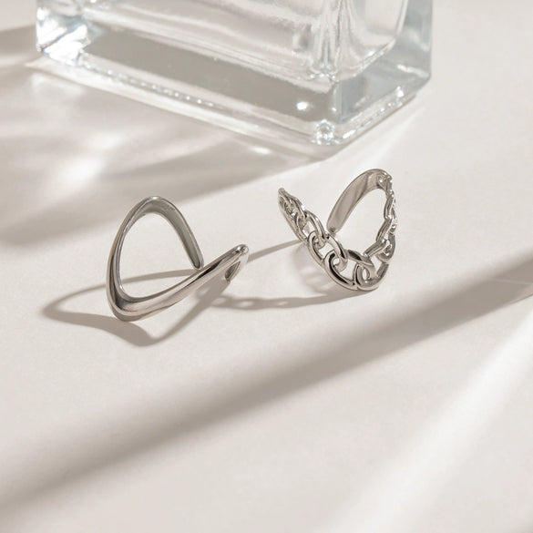 Ring Stainless Steel Geometric Electroplating Minimalist Design Women's