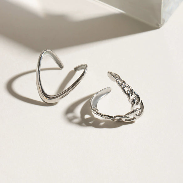 Ring Stainless Steel Geometric Electroplating Minimalist Design Women's