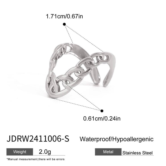 Ring Stainless Steel Geometric Electroplating Minimalist Design Women's