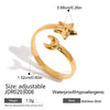 Ring Stainless Steel Geometric Electroplating Star Moon Design Female