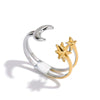 Ring Stainless Steel Geometric Electroplating Star Moon Design Female