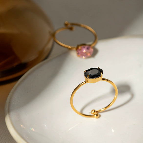 Ring Stainless Steel Geometric Electroplating Women