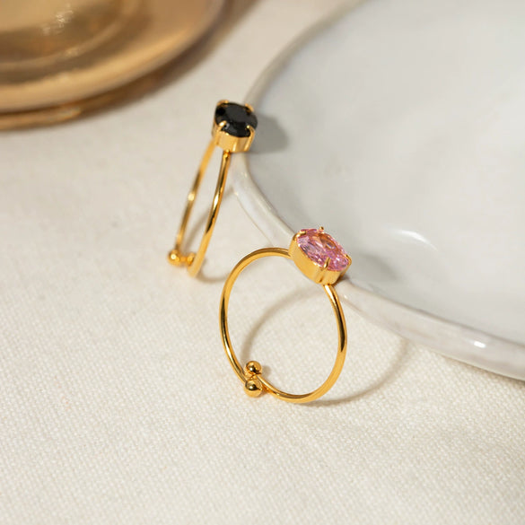 Ring Stainless Steel Geometric Electroplating Women