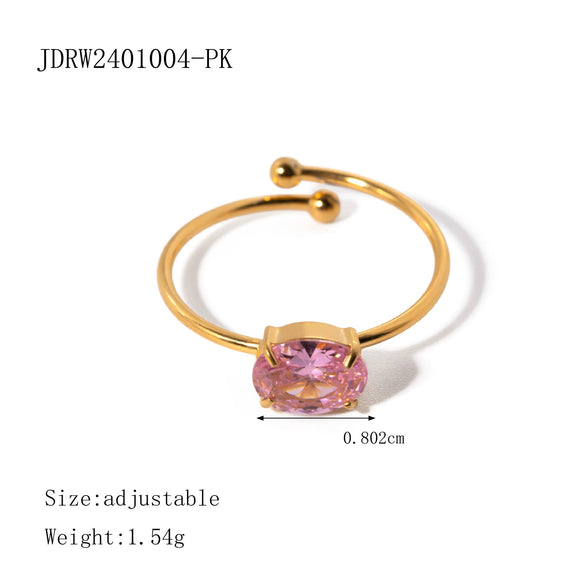 Ring Stainless Steel Geometric Electroplating Women
