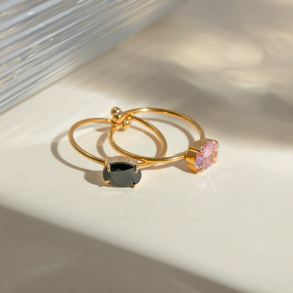 Ring Stainless Steel Geometric Electroplating Women
