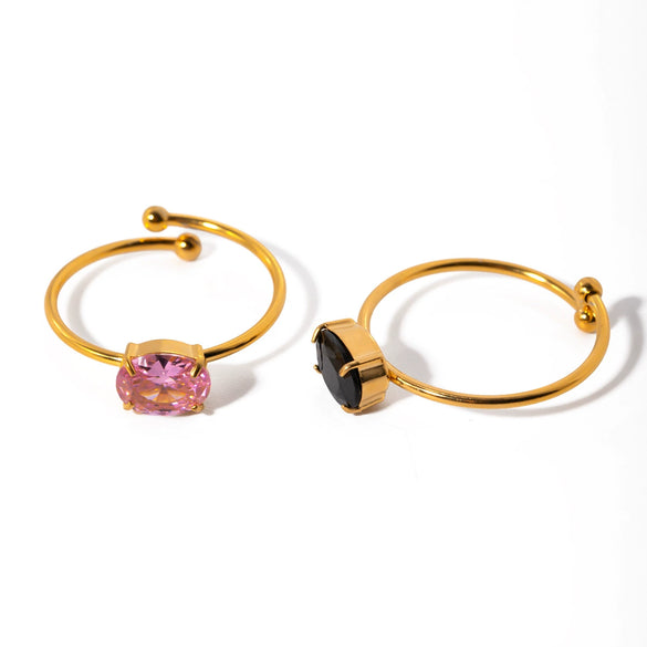 Ring Stainless Steel Geometric Electroplating Women