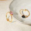 Ring Stainless Steel Geometric Electroplating Women