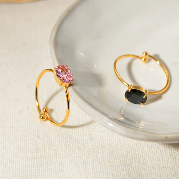 Ring Stainless Steel Geometric Electroplating Women