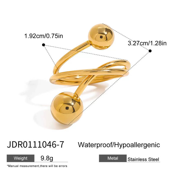Ring Stainless Steel Geometric Electroplating Women's