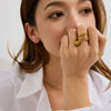 Ring Stainless Steel Geometric Electroplating Women's