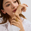Ring Stainless Steel Geometric Electroplating Women's
