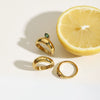 Ring Stainless Steel Geometric Electroplating