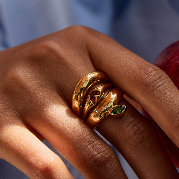 Ring Stainless Steel Geometric Electroplating