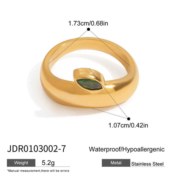 Ring Stainless Steel Geometric Electroplating