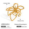 Ring Stainless Steel Geometric Hammer Pattern Electroplating For Women