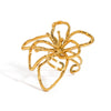 Ring Stainless Steel Geometric Hammer Pattern Electroplating For Women
