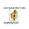 Ring Stainless Steel Geometric Hollow Grid Design Electroplating Personality Jewelry Accessories