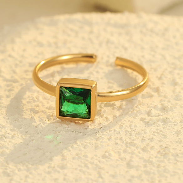 Ring Stainless Steel Geometric Light Luxury Electroplating Jewelry For Women