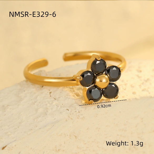 Ring Stainless Steel Geometric Light Luxury Electroplating Jewelry For Women
