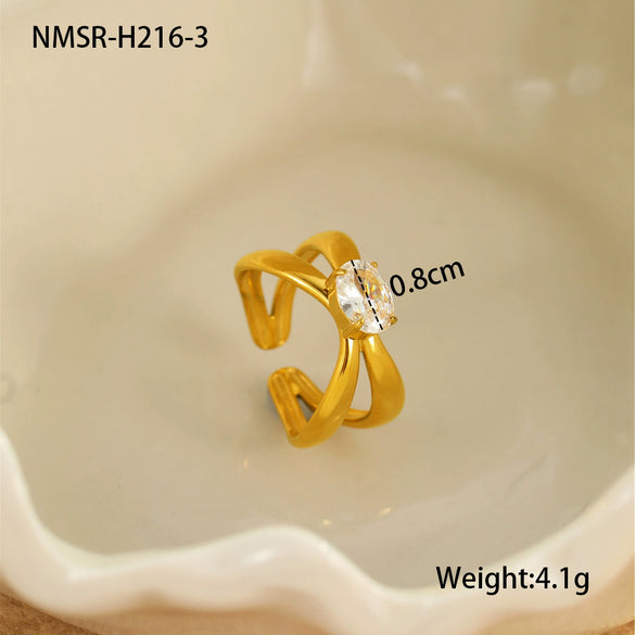 Ring Stainless Steel Geometric Light Luxury Style Electroplated