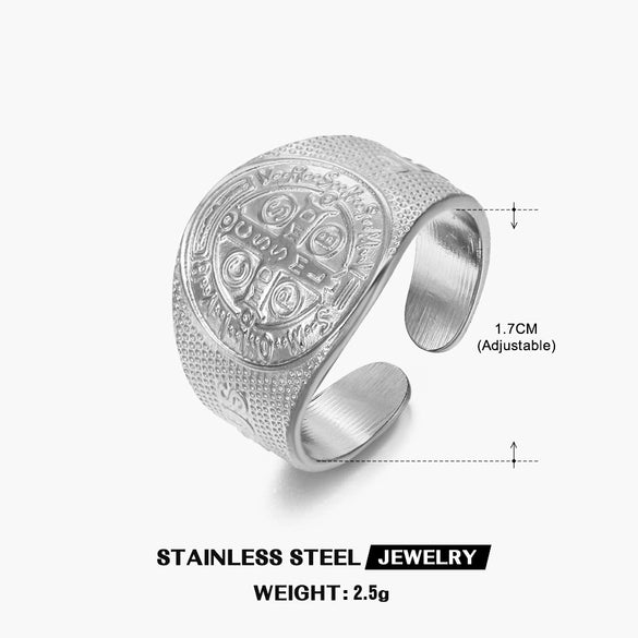 Ring Stainless Steel Geometric Oil Pressure Women