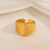 Ring Stainless Steel Geometric Oil Pressure Women