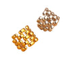 Ring Stainless Steel Geometric Rhombus Pattern Electroplated Unisex