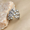 Ring Stainless Steel Geometric Rhombus Pattern Electroplated Unisex