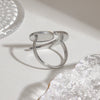 Ring Stainless Steel Gold And Silver Color Matching Hammer Pattern Geometric Moon And Sun Electroplating