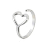 Ring Stainless Steel Heartshaped Electroplated Sweet Style Women's