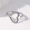 Ring Stainless Steel Heartshaped Electroplated Sweet Style Women's