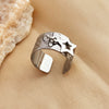 Ring Stainless Steel 18K Gold Plated Heart Geometric Opening Unisex Electroplated
