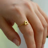 Ring Stainless Steel 18K Gold Plated Letter Open Unisex Electroplated