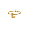 Ring Stainless Steel 18K Gold Plated Letter Open Unisex Electroplated