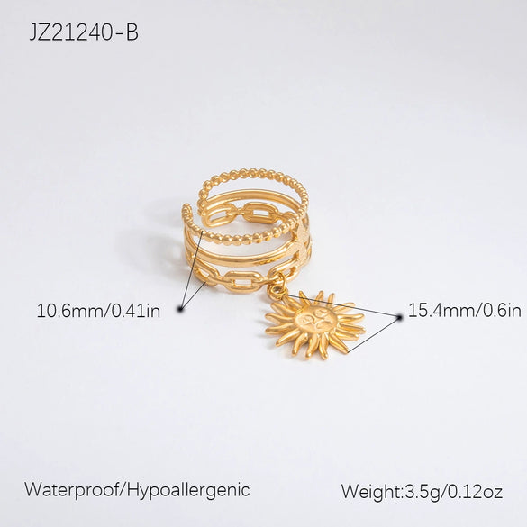 Ring Stainless Steel Light Luxury Minimalist Ushaped Electroplated