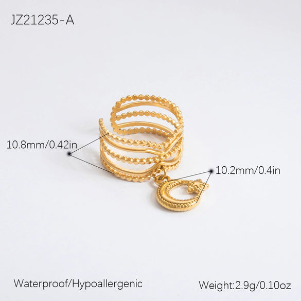Ring Stainless Steel Light Luxury Minimalist Ushaped Electroplated