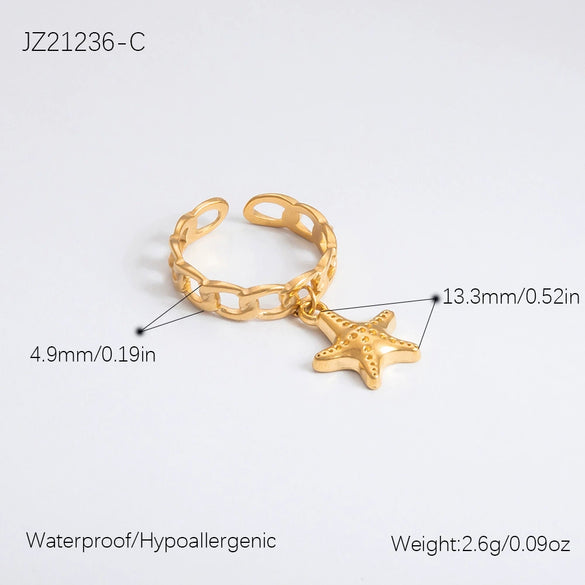 Ring Stainless Steel Light Luxury Minimalist Ushaped Electroplated