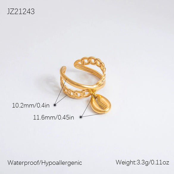 Ring Stainless Steel Light Luxury Minimalist Ushaped Electroplated