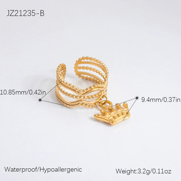 Ring Stainless Steel Light Luxury Minimalist Ushaped Electroplated