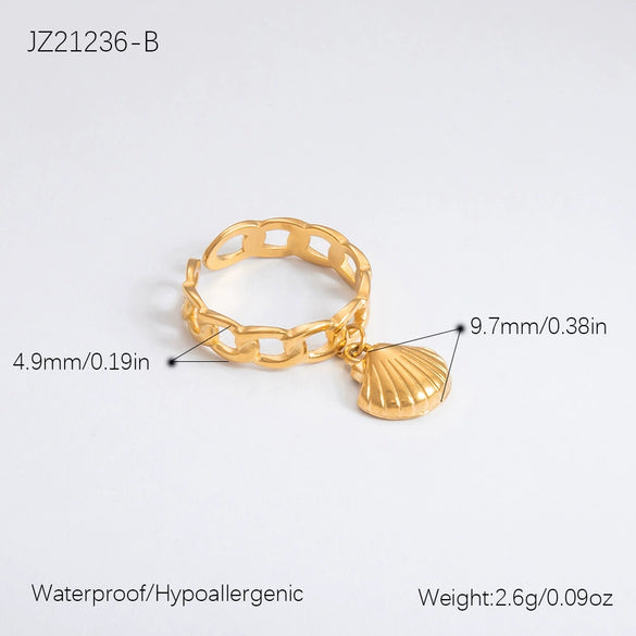 Ring Stainless Steel Light Luxury Minimalist Ushaped Electroplated