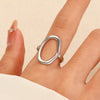 Ring Stainless Steel Real Gold Plated Geometric Water Drop Zircon Open Doublelayer Specialshaped