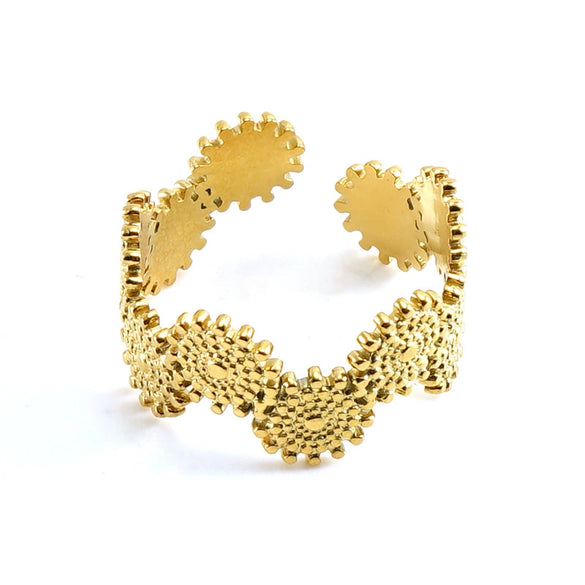 Ring 316L Stainless Steel Retro Geometric Electroplating Women's