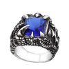 Ring Stainless Steel Ruby Dragon Claw Personality Animals Oil Design