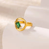 Ring Stainless Steel Zircon Electroplated For Women